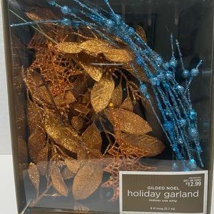 Holiday garland in turquoise and orange